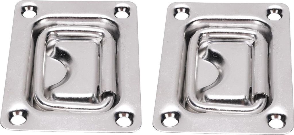 2 Stück versenkter Luken-Zuggriff, 316 Edelstahl, bündiger Montagering für Boote, Yachten, 2,98 x 2,24 x 0,31 Zoll