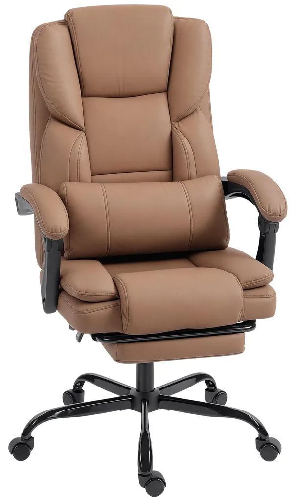 Fauteuil de bureau ergonomique marron ajustable pour ordinateur - 2