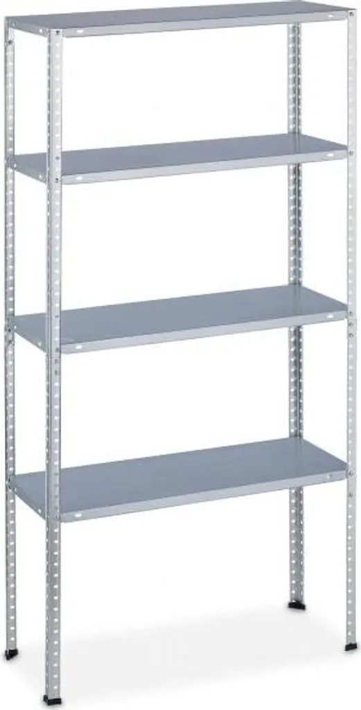 Étagère de rangement modulable 4 niveaux charge lourde 320kg Gris Pro