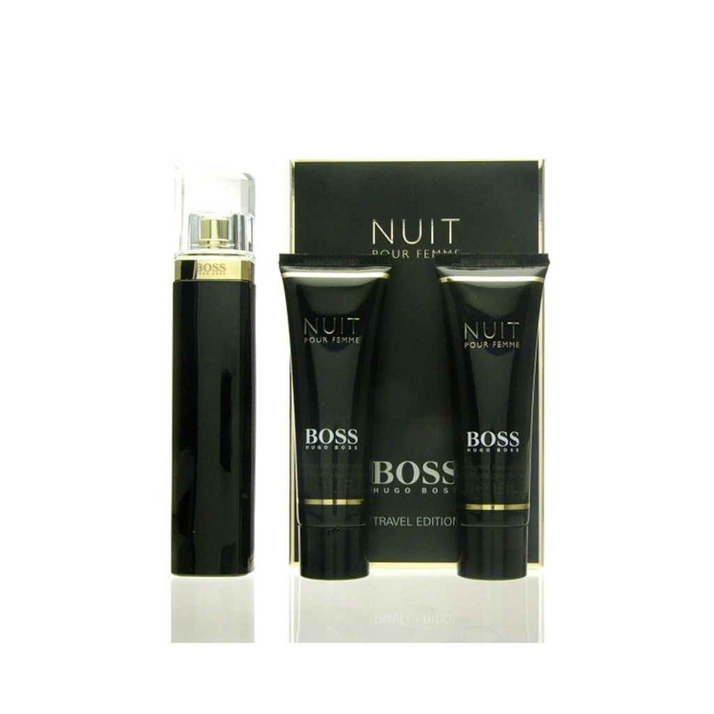 Hugo Boss Nuit für Damen Set: Eau de Parfum 50 ml + Körperlotion 50 ml + Duschgel 50 ml