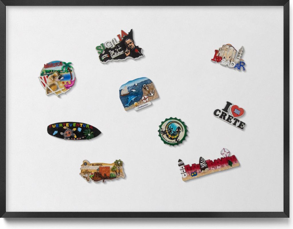 Magnetische Tafel 80x60 cm – Schwarzer Rahmen – Farbe Weiß – Magnetboard, Weißwandtafel – Küche, Büro