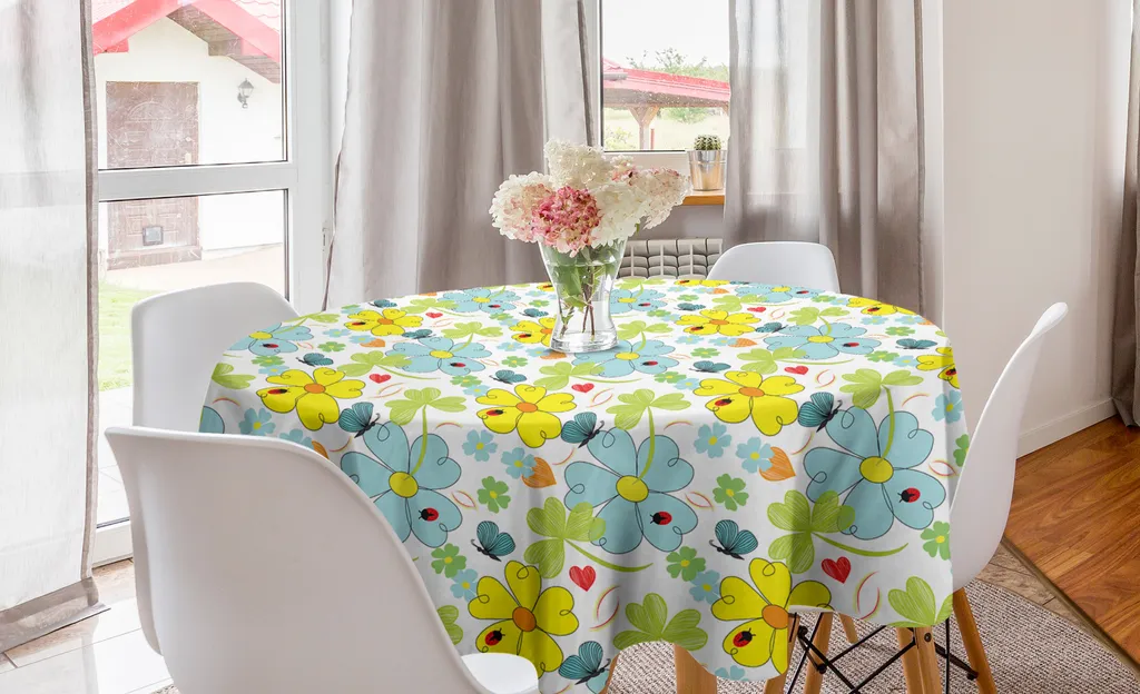 Tovaglia Circolare Abakuhaus 150cm - Satin Antimacchia Daisy