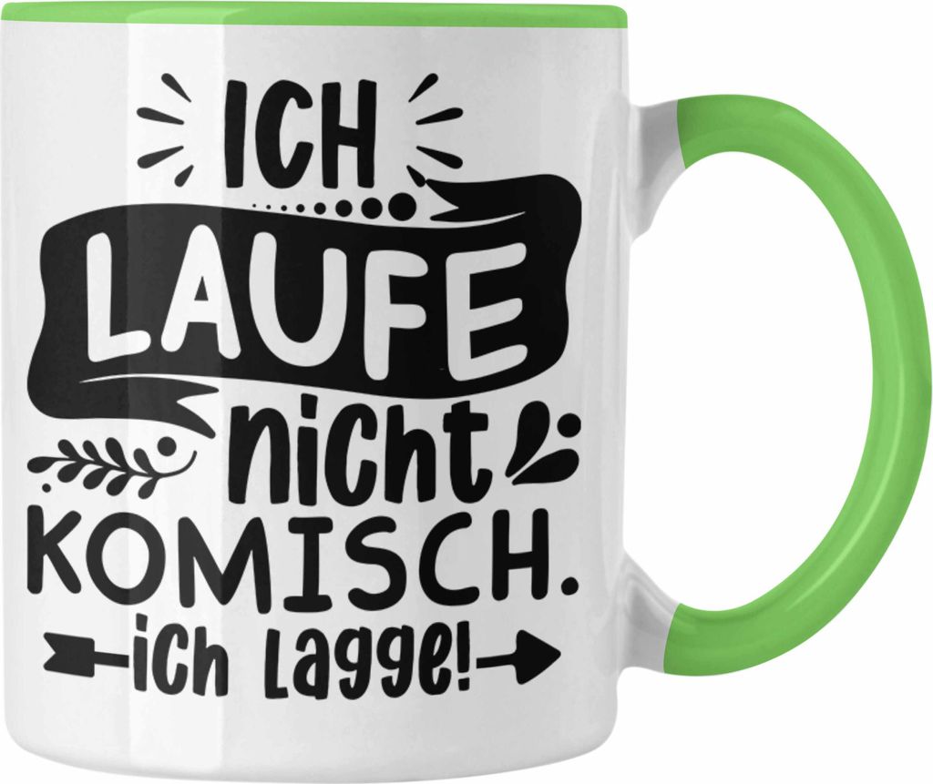 Trendation - Ich Laufe Nicht Komisch Ich Lagge Tasse Geschenk für Gamer Zocker Jungs Jugendliche Geburtstag Weihnachten (Grün)