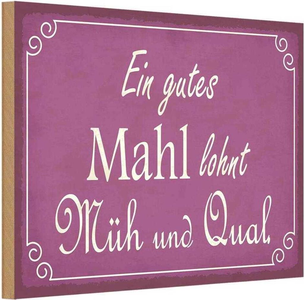vianmo Holzschild 12x18 cm ein gutes Mahl lohnt Müh Qual Dekoration