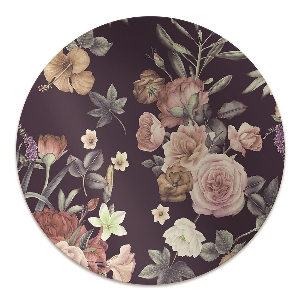 Rundmatte - Stuhlunterlage Bürostuhlunterlage - Rund Ø 100 cm - Bodenmatte - Fußmatte - Gartenblumen