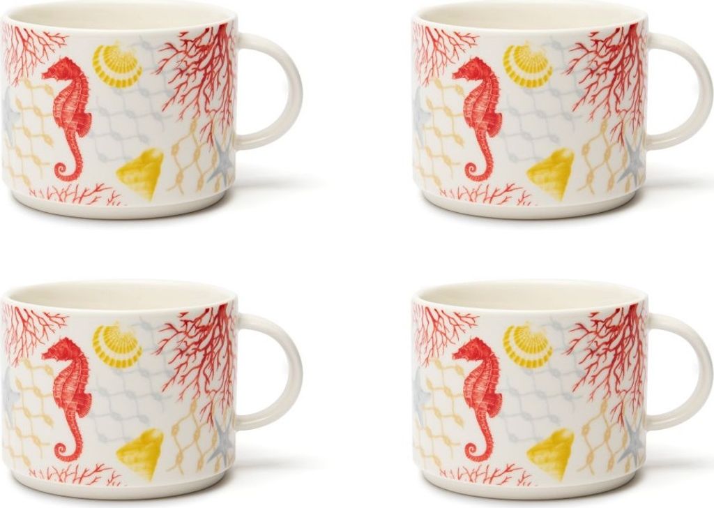Excelsa Set mit 4 Jumbo-Tassen Coral Porzellan 50 cl Bunt