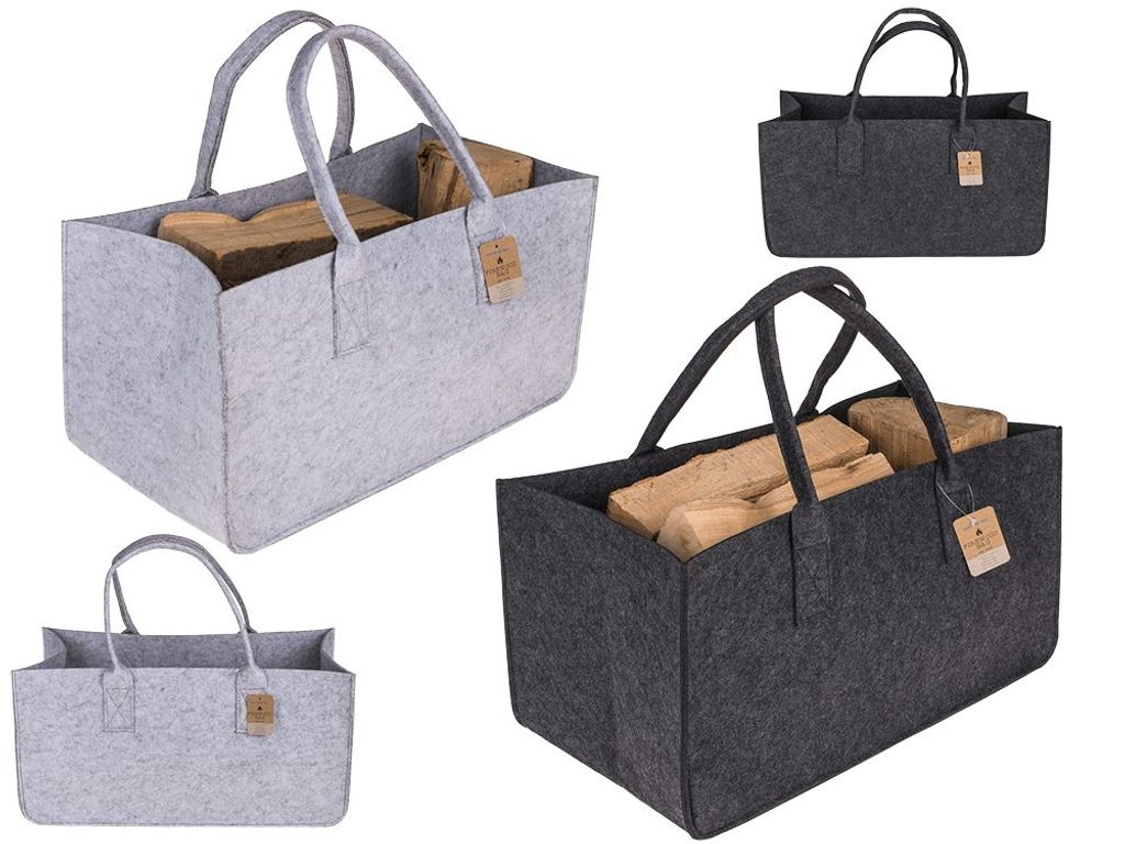 OOTB Graue Filztasche für Kaminholz