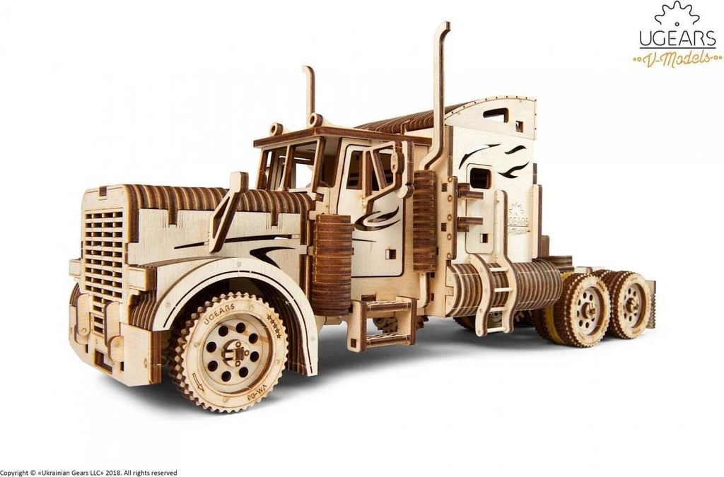 puzzle mécanique 3D en bois VM-03 Tracteur Heavy Boy Image du produit 