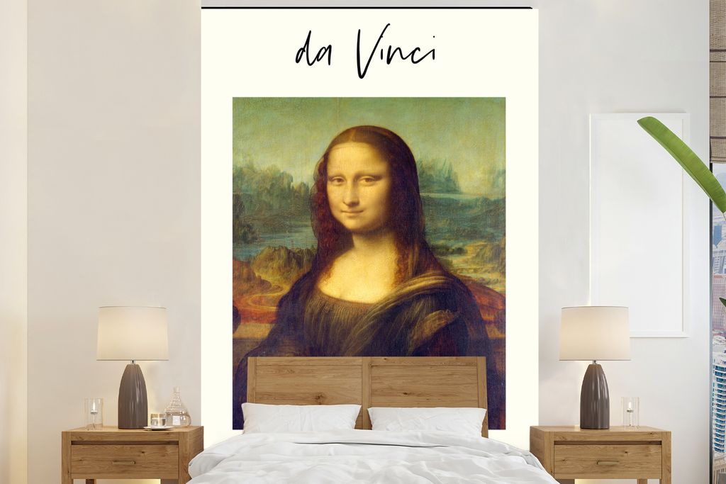 MuchoWow Fototapete für Wohnzimmer oder Schlafzimmer Wandtapete Vinyl Motivtapete Mona Lisa - Leonardo da Vinci - Kunst - 180x280 cm - Wallpaper