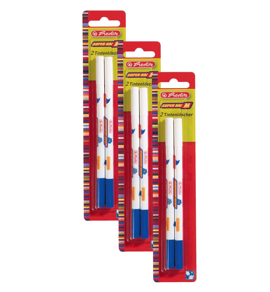 Herlitz Tintenlöscher Superhai, Strichstärke: 1 mm 6er Pack