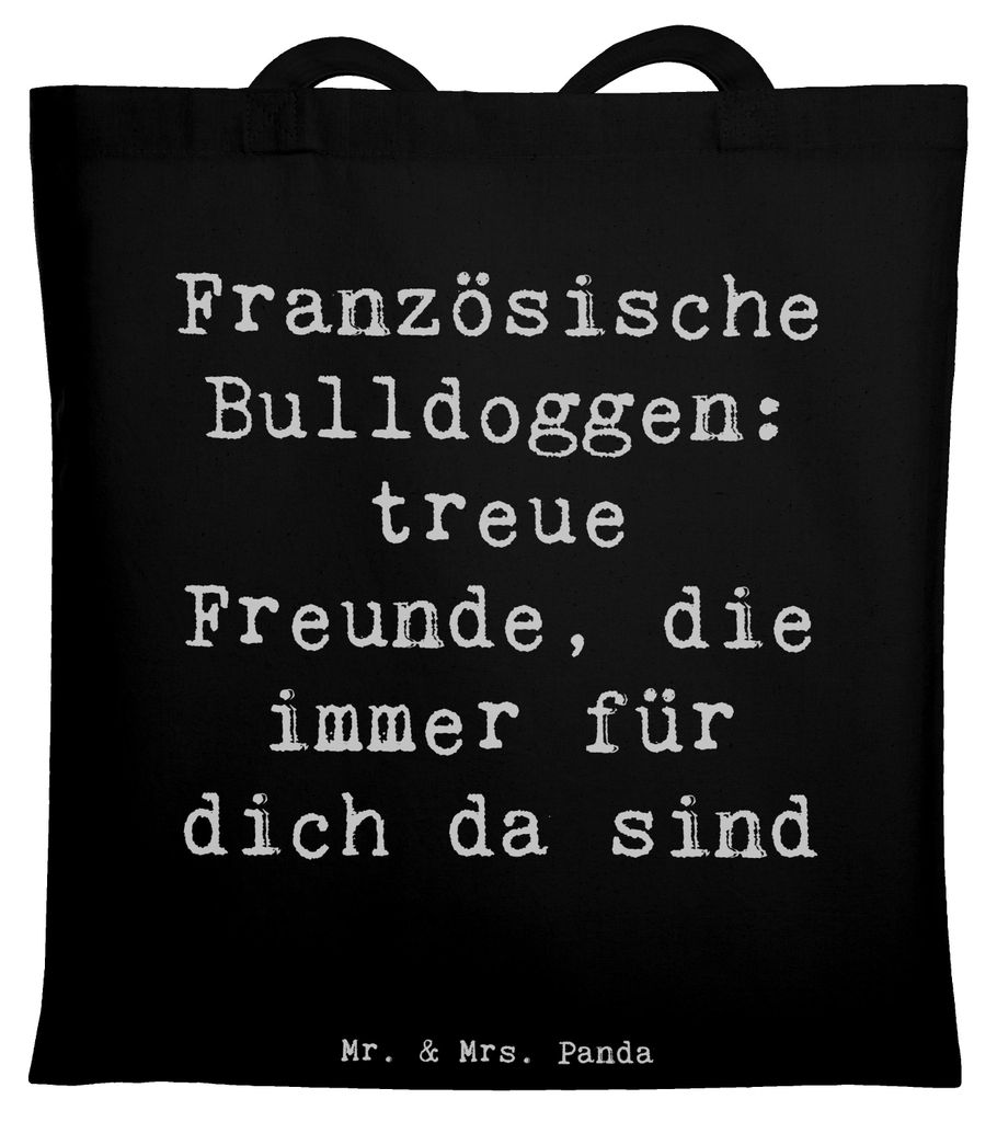 Mr. & Mrs. Panda Jutebeutel Spruch Französische Bulldogge Freund - Schwarz - Geschenk, bedingungslose Treue, als Haustier, Hundeliebhaber, umhäng...