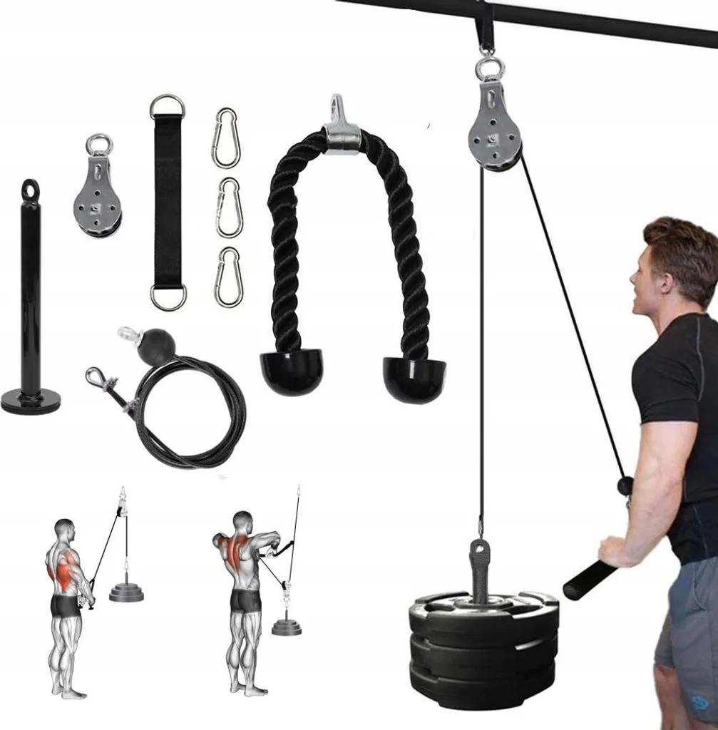 Matériel de Traction pour Musculation : Pack Barre, Corde 3m et Poignée