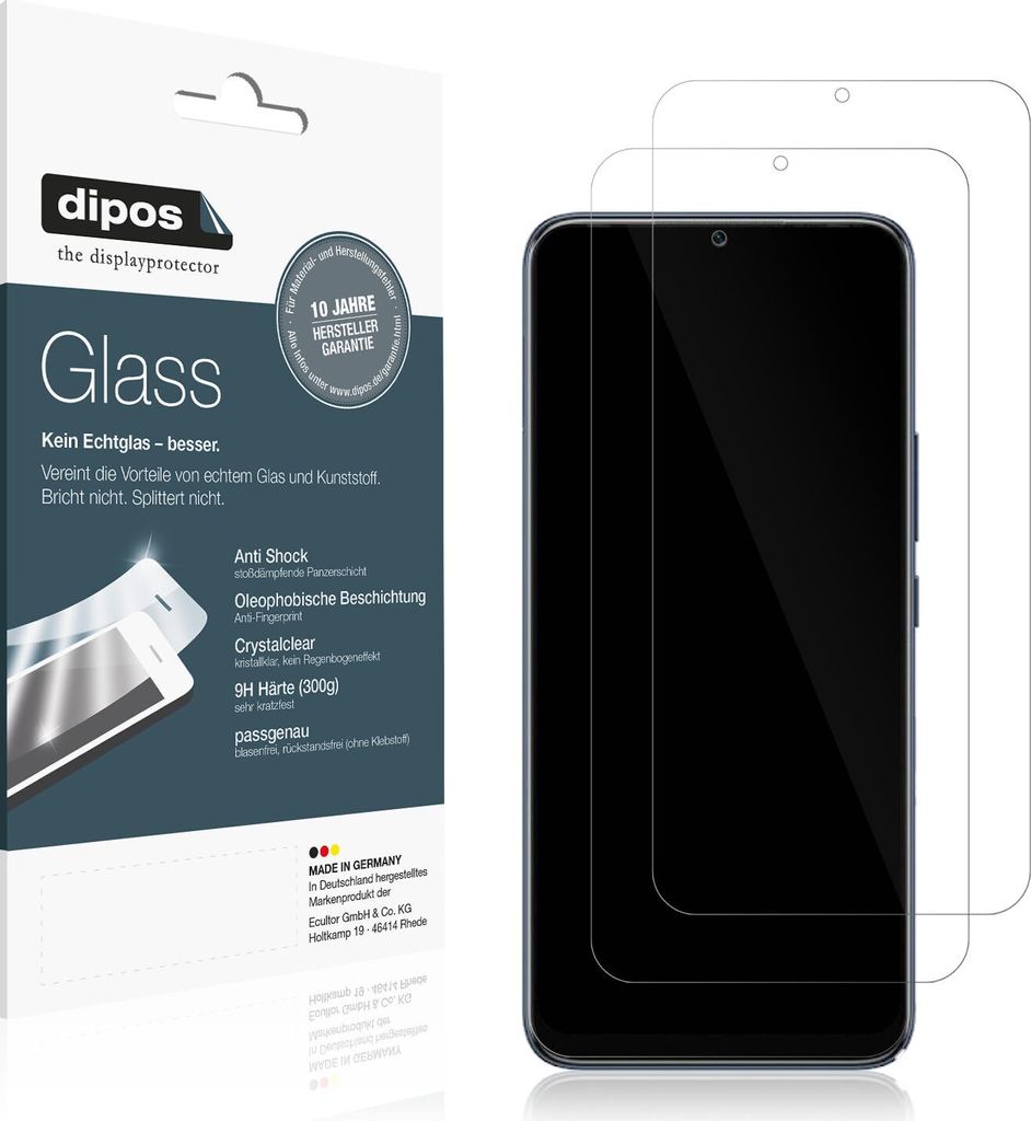2x Schutzfolie für Infinix Hot 20i - Anti-Shock 9H Folie dipos Glass Kunststoffglas