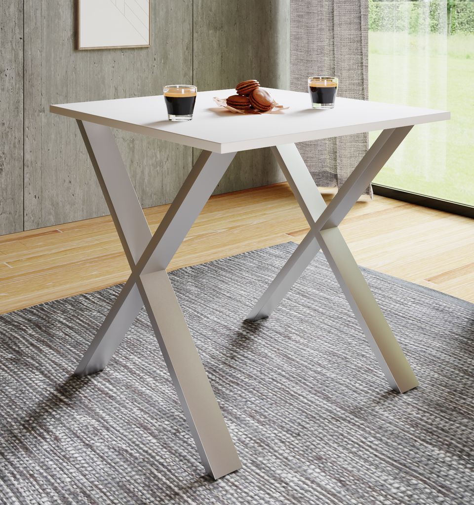 VCM Premium Holz Esstisch | H. 76 x B. 80 x T. 50 cm | Küchentisch Speisetisch Tisch Xona X