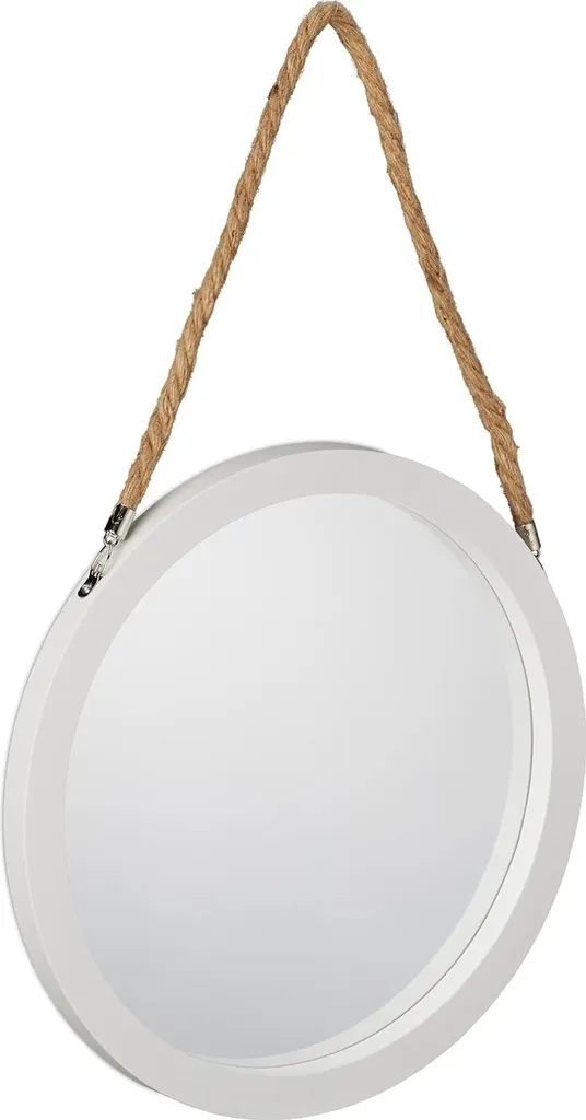 Miroir mural rond décoratif Relaxdays avec câble de fixation moderne