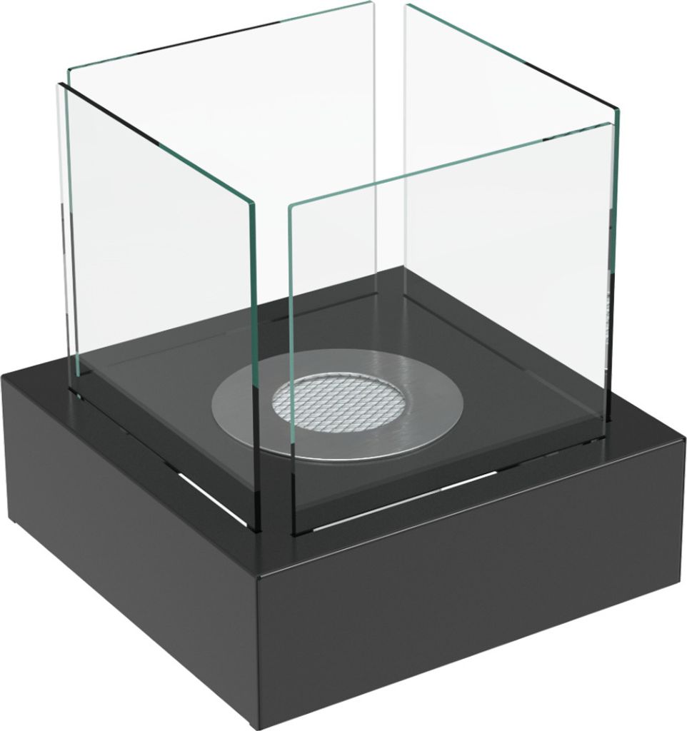 Tischkamin Bioethanol TANGO3 schwarz Deko Steine Set