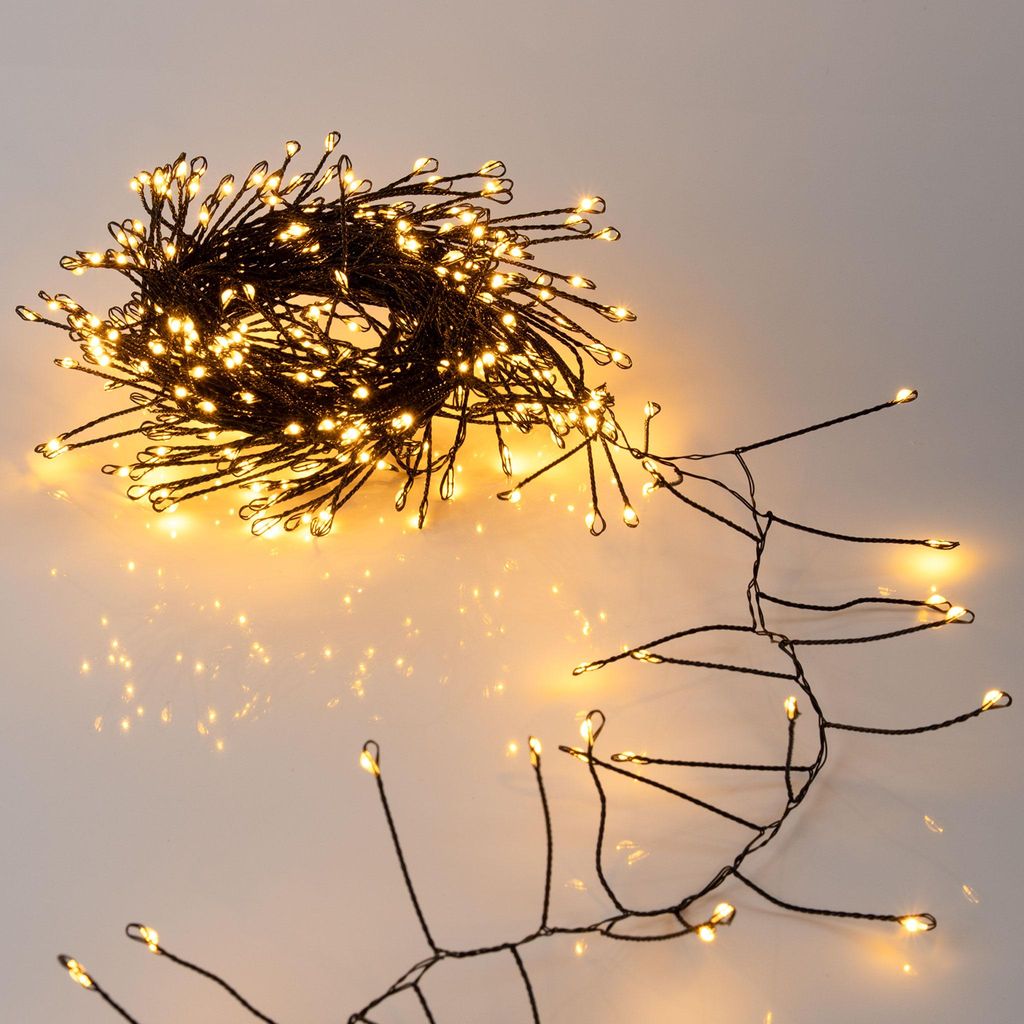 Catena luminosa a filo, luce bianco caldo, con timer e 8 Immagine del prodotto 