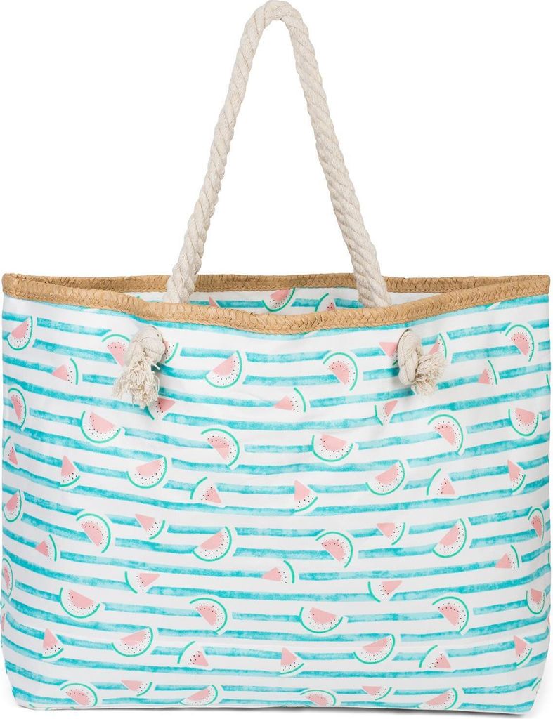 styleBREAKER XXL Strandtasche mit Melonen Print und