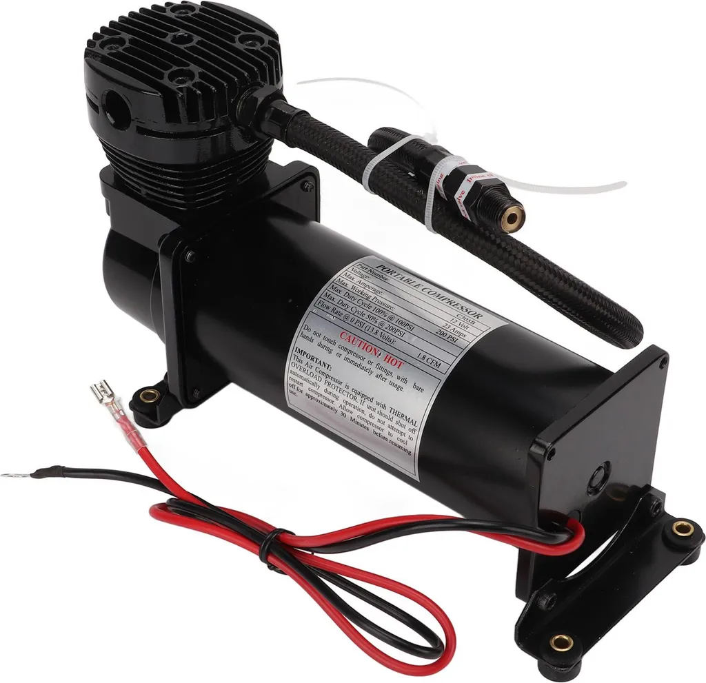 Compresseur 12V 200 PSI à Fil de Cuivre et Sécurité Thermique Avancée
