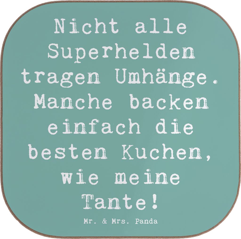 Mr. & Mrs. Panda Holzuntersetzer Spruch Super Tante - Meeresbrise - Geschenk, Untersetzer für Gläser, Neffe, Geburtstage, Coaster, Tassenunterset...