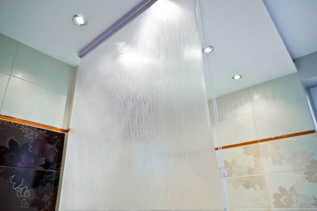 Halb-Kassetten Duschrollo 100x240 cm Modell milky drops Produktbild 