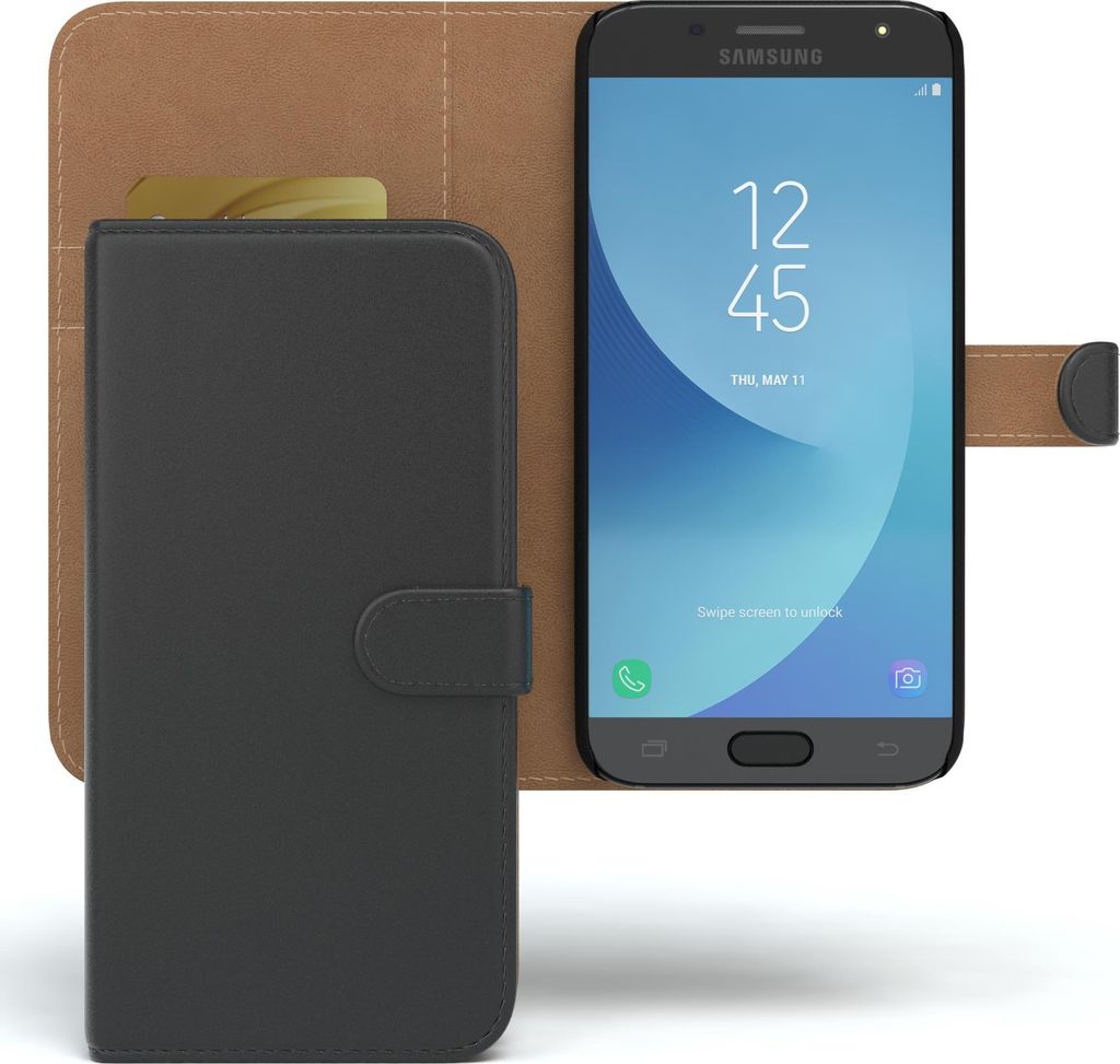 EAZY CASE Business Hülle für Samsung Galaxy J5 (2017) klappbar, Premium Kunstleder Handyhülle mit Kartenfach