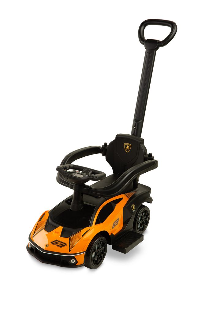 CARETERO Rutschauto Schiebestange Rutschfahrzeug Lamborghini 87x40x91cm Orange