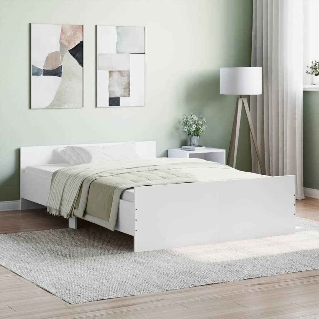 Maison Exclusive - Bettgestell mit Kopf- und Fußteil Weiß 120x200 cm