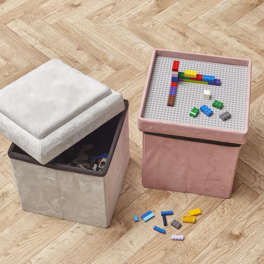 Pink Brick Faltbare Pouf Box Home Deco Kids