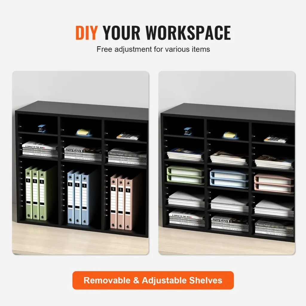 Rangement de bureau pour courrier A4 - Système de tri 24 cases réglable