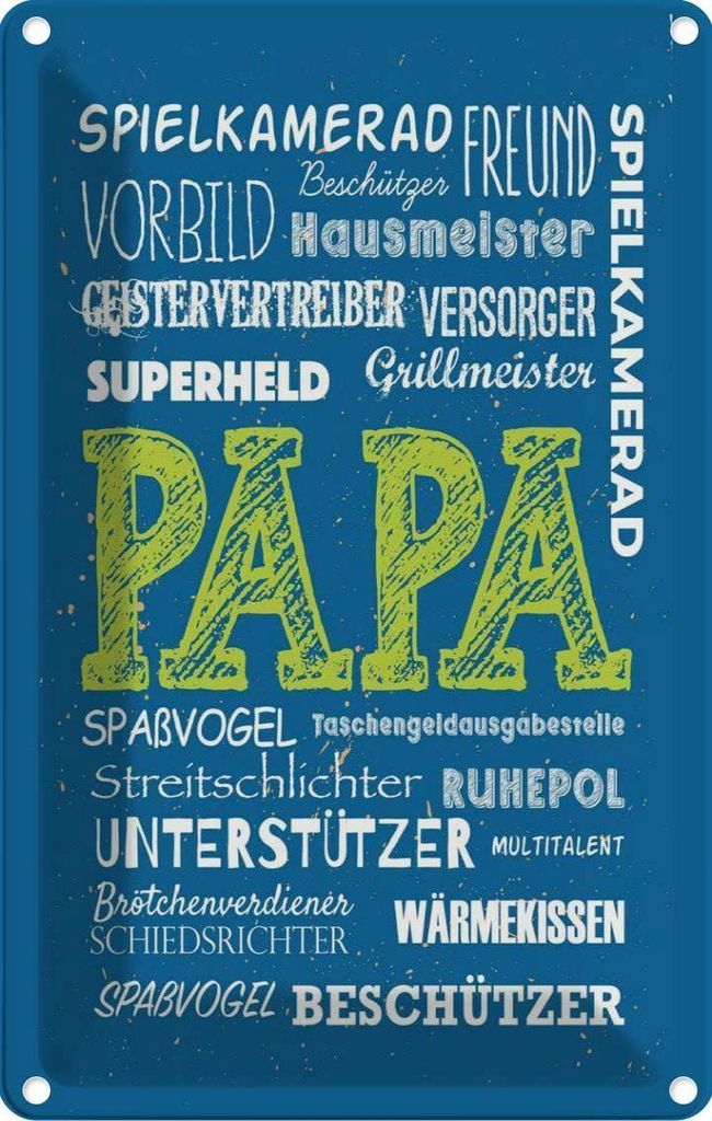 vianmo Blechschild 30x20 cm Papa Superheld Vorbild Beschützer Spruch Zitat
