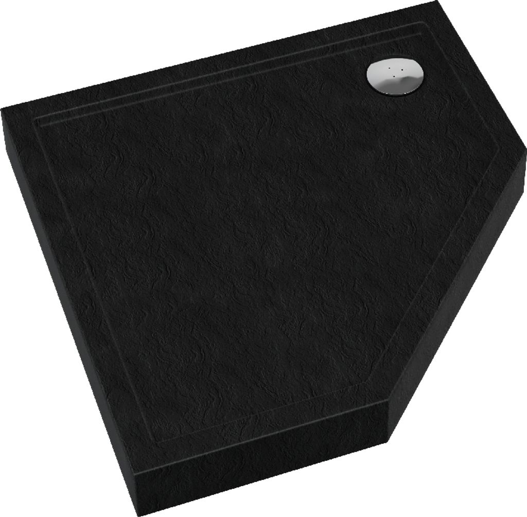 AQUABAD Duschwanne Ultima LeakProtect Black Stone 80x80cm Fünfeck