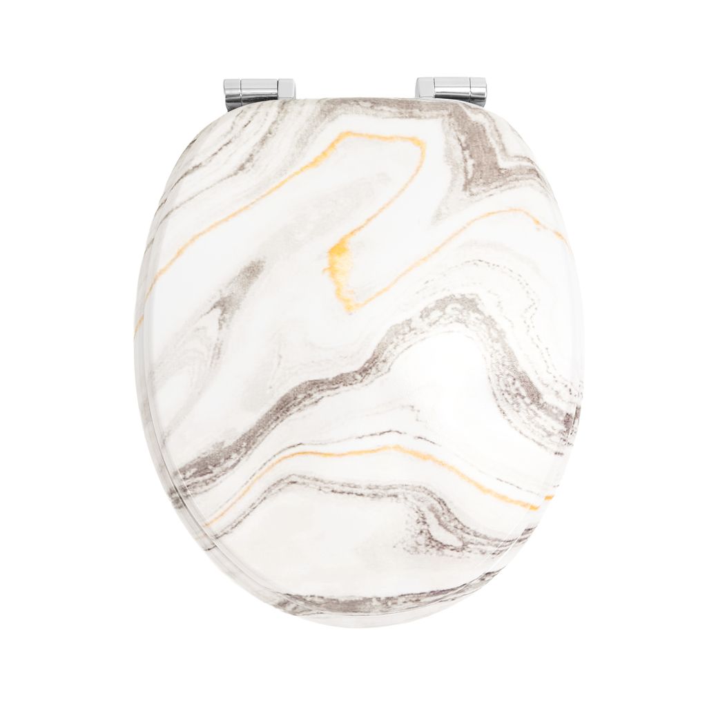 SEVICO WC Sitz Absenkautomatik Toilettendeckel Toilettensitz Klobrille MDF Klodeckel Softclose F385