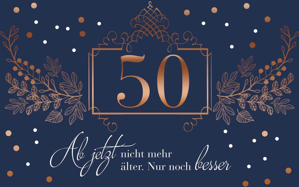 50. Geburtstag - Karte mit Umschlag