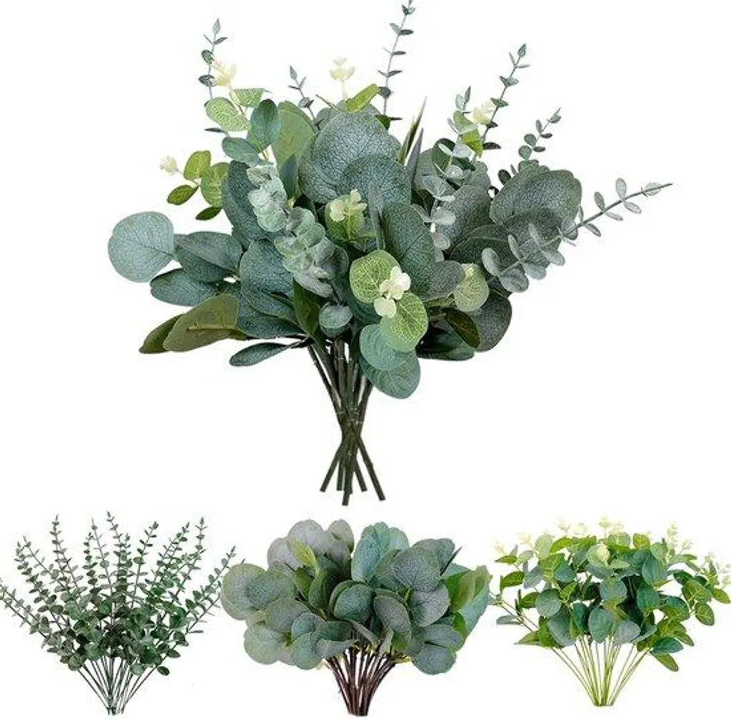 Eucalyptus artificiel en lot de 30 pièces pour bouquet et vase moderne