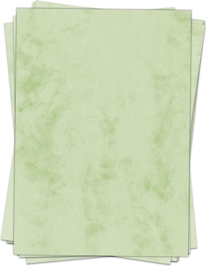 50 Blatt Briefpapier (A4) | Altes Papier Marmor grün | Motivpapier | edles Design Papier | beidseitig bedruckt | Bastelpapier | 90 g/m²