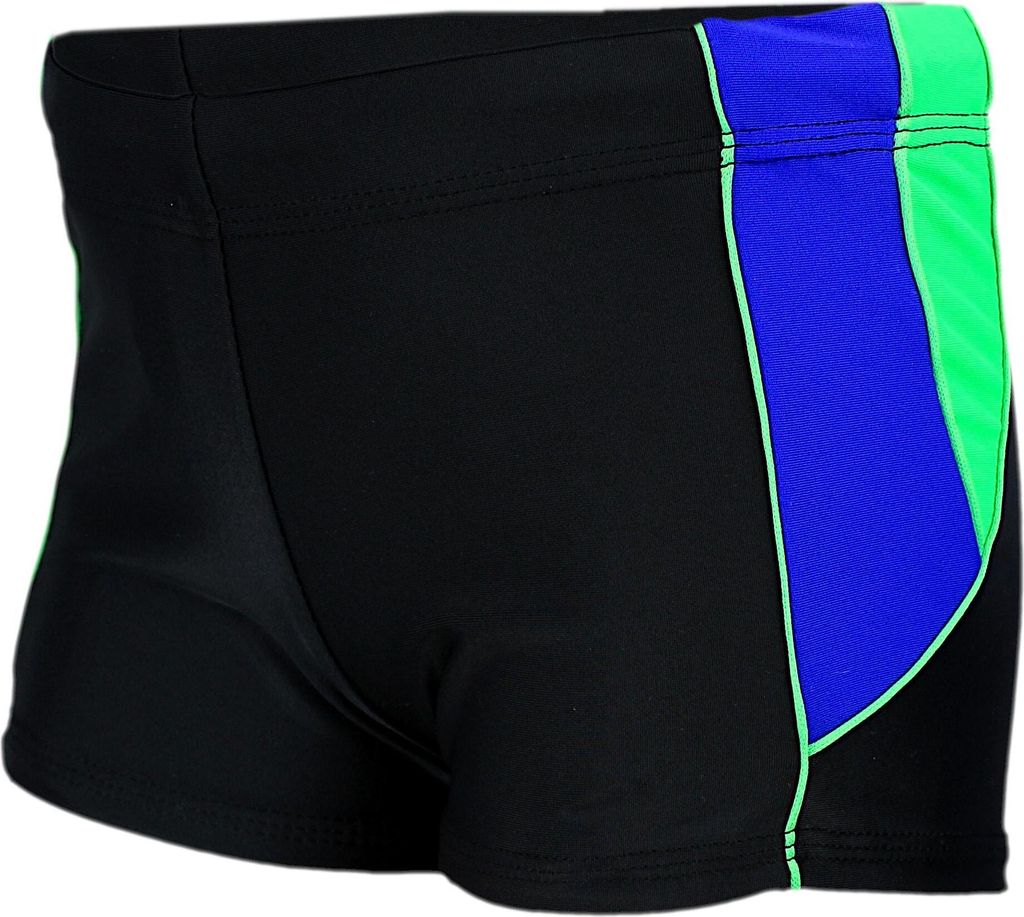 Aquarti Jungen Kurze Badehose mit Einsätzen Seitlich , Farbe: Schwarz/Blau/Grün, Größe: 164