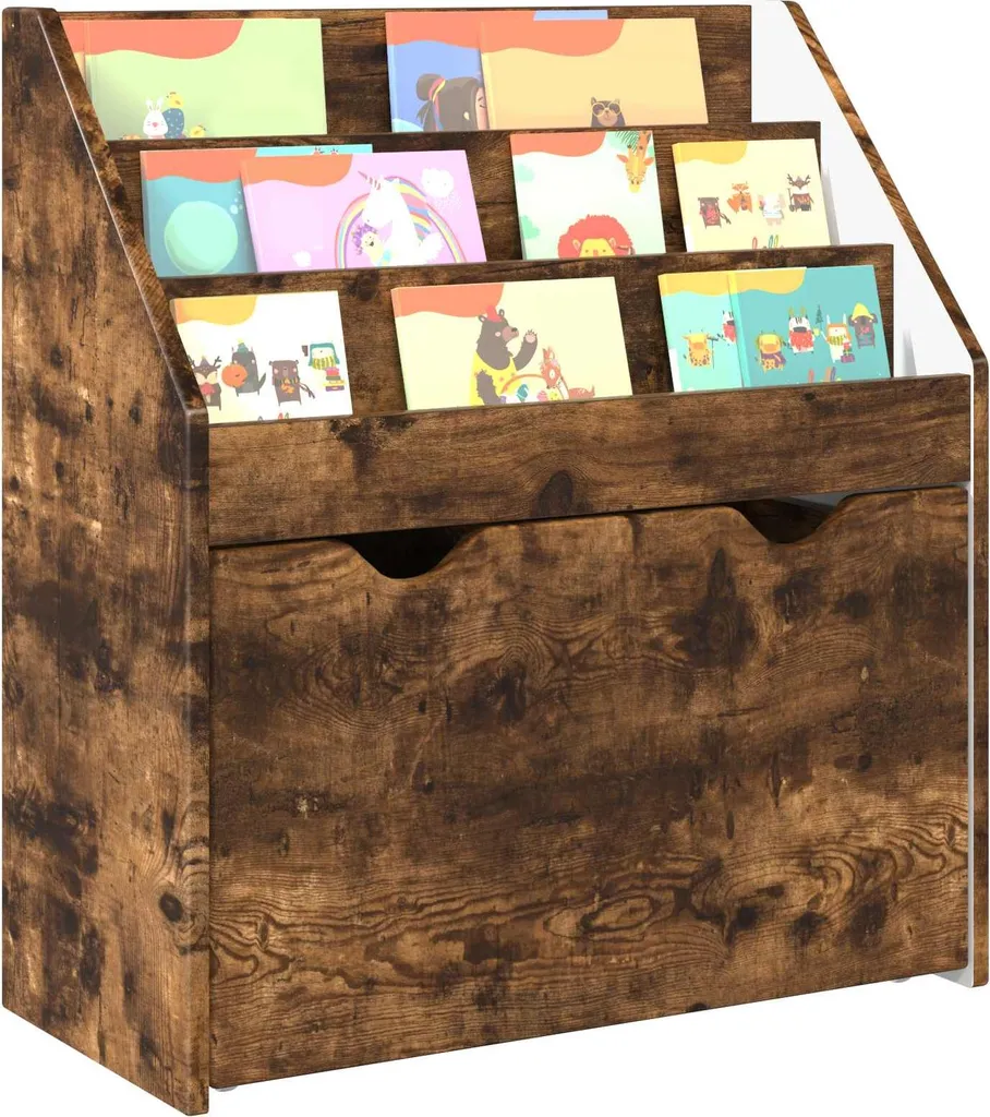 SYFAX™ Libreria per Bambini Rovere Fumé 60cm con Cassetto | Design Moderno - 2