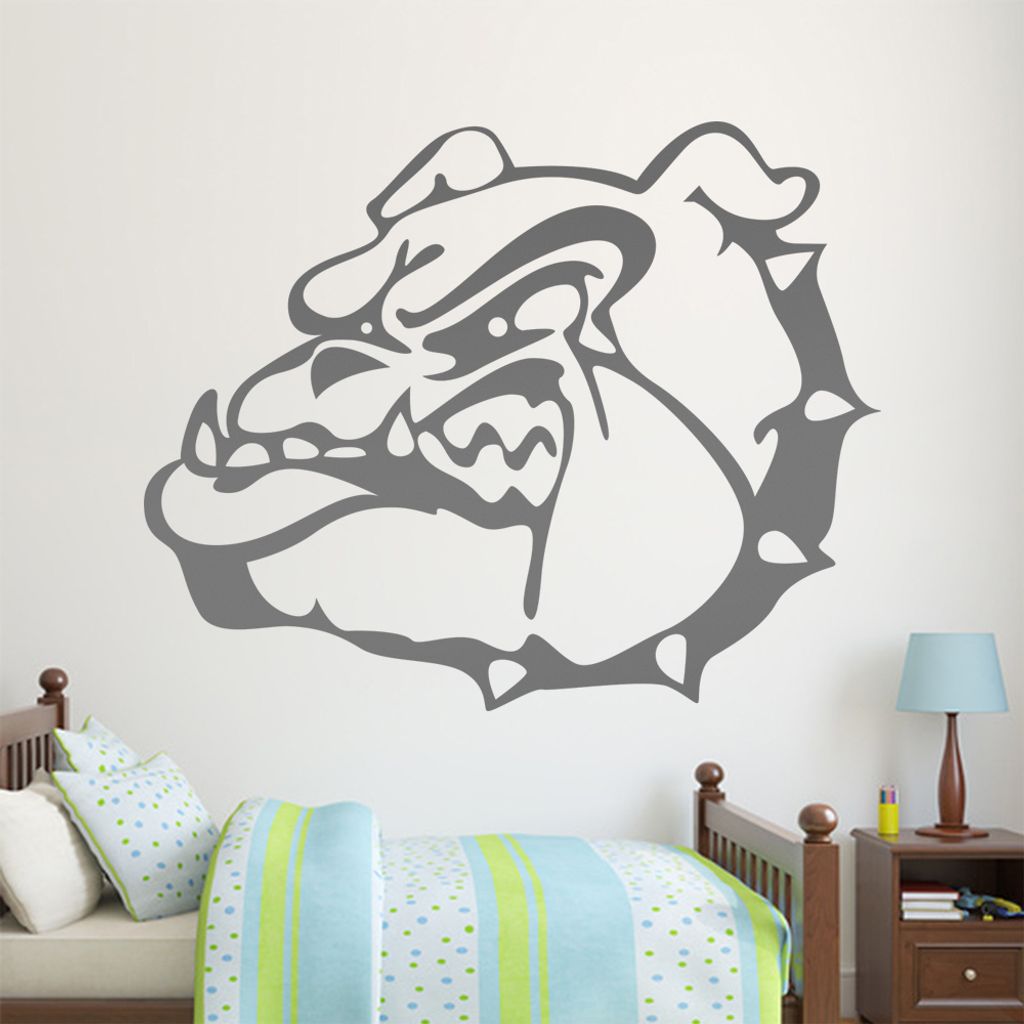 KIWISTAR Bulldogge - Wachhund Stachel Zähne Wandtattoo in 6 Größen - Wandaufkleber Wall Sticker - Dekoration, Küche, Wohnzimmer, Schlafzimmer, ...