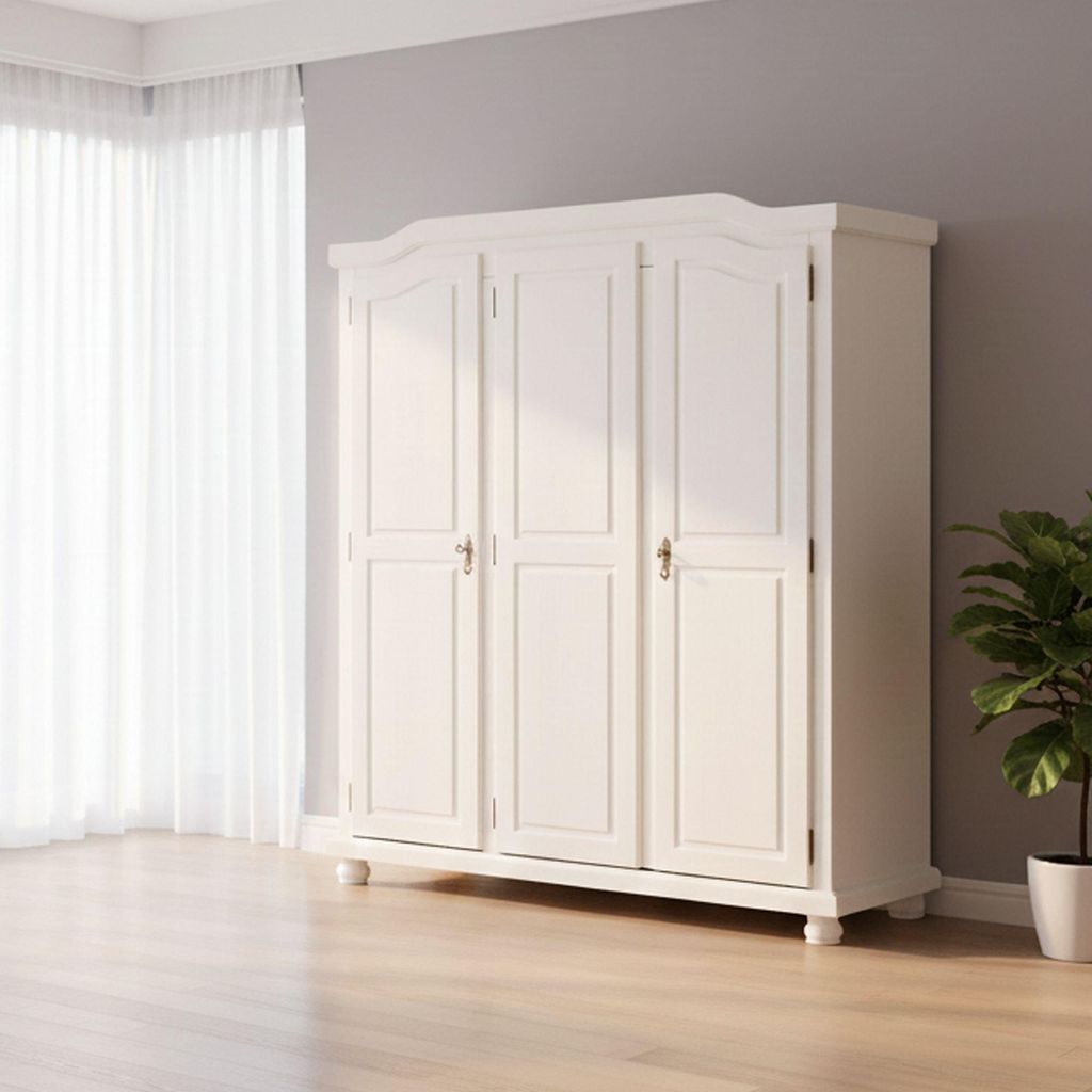 Calosso - Kleiderschrank mit 3 Türen, 150x56 cm Weiß, Produktbild 