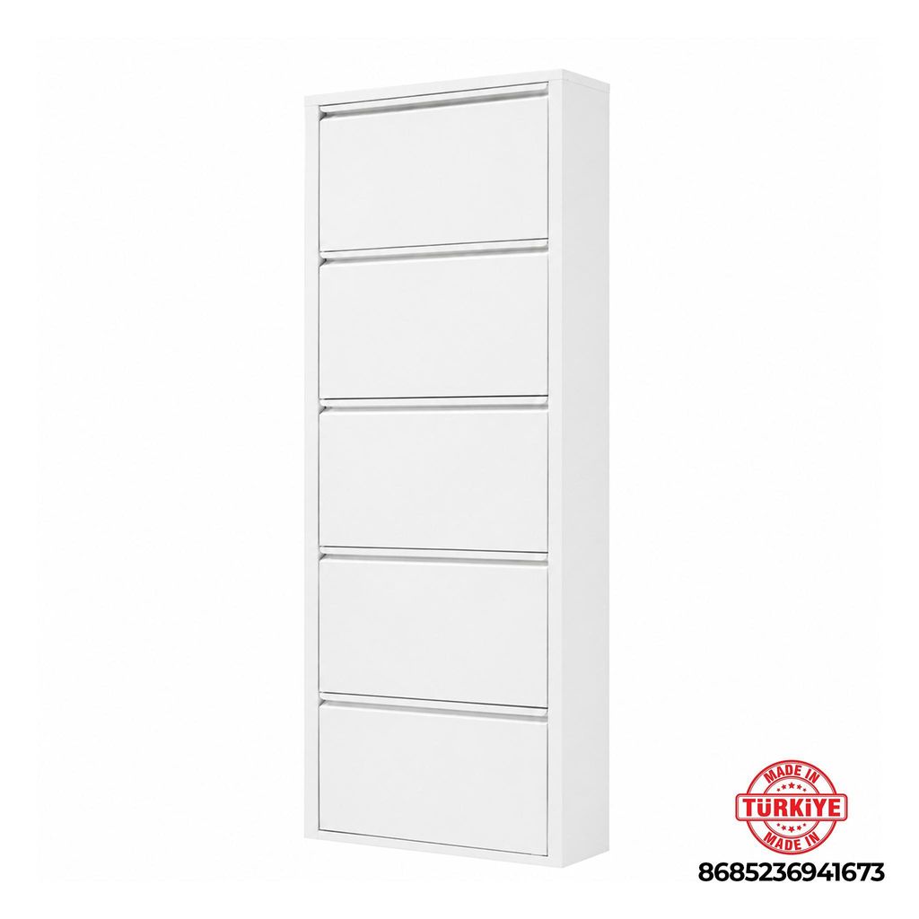 Alveon Schuhkipper Metall 5 Klappen schmal 51 x 15 x 170 cm