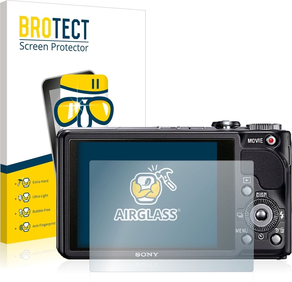 BROTECT Schutzglas für Sony Cyber-Shot DSC-HX9V Schutzfolie Panzer Folie Glas Display Schutz klar