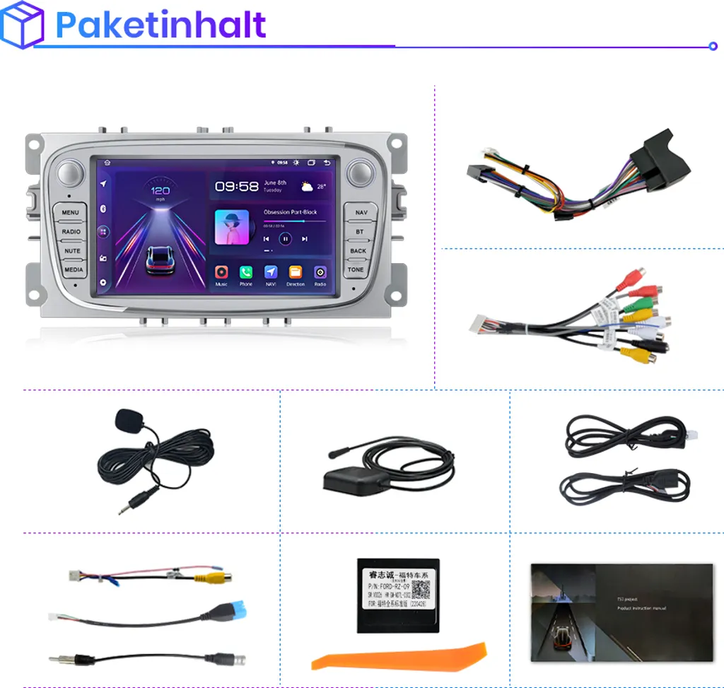 Station multimédia GPS 7 pouces Android 12 adaptée aux Ford Focus - 9