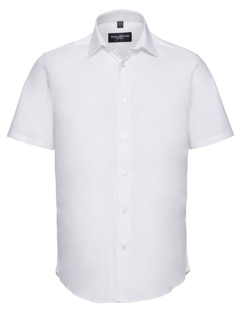 Russell Collection - Hemd für Herren kurzärmlig LT3728 (L) (Weiß)