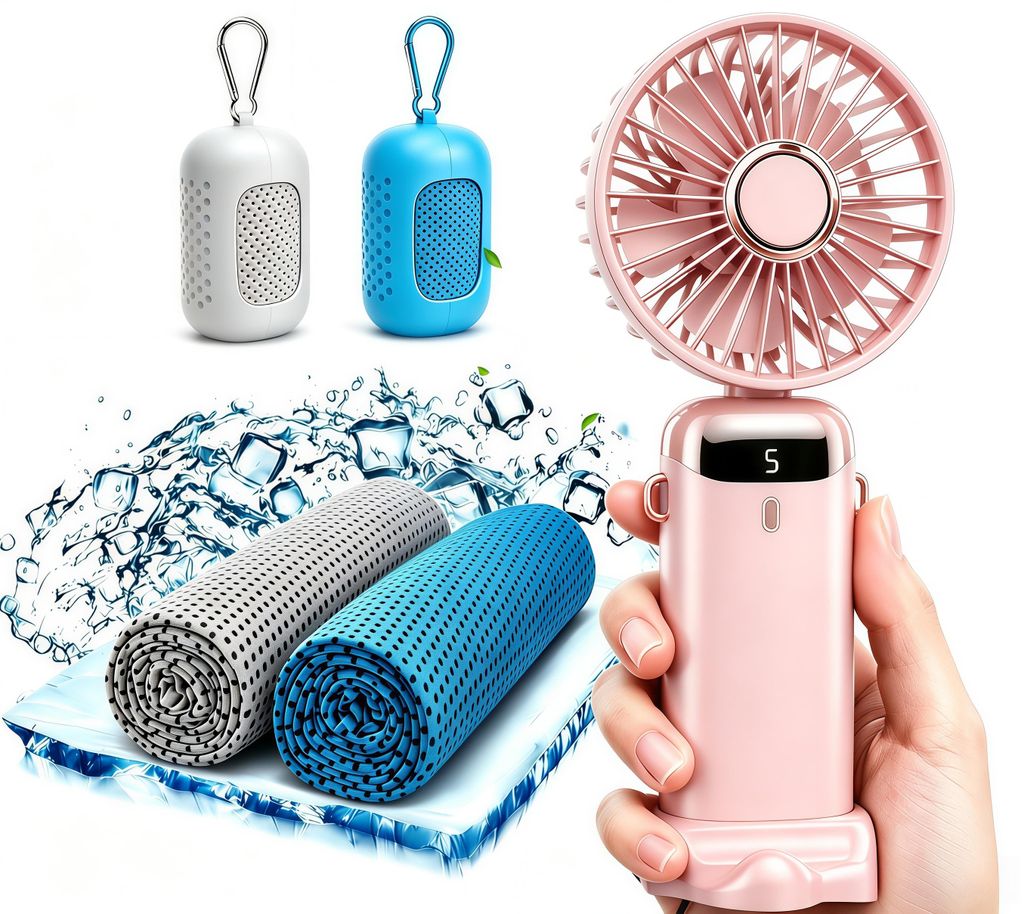 Mini Handventilator mit Kühlhandtuch Set, 5 Produktbild 