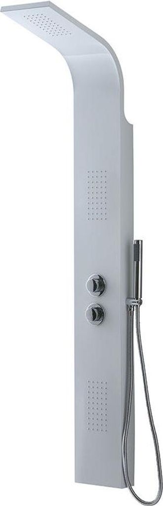 Duschpaneel Hydromassage aus weißem Aluminium mit verchromten Details