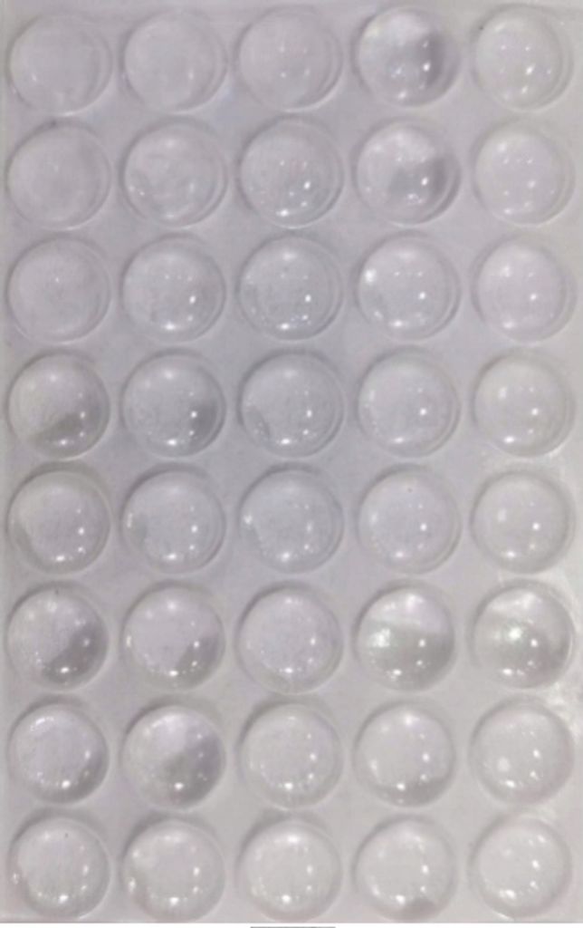 A grid of transparent silicone pads.