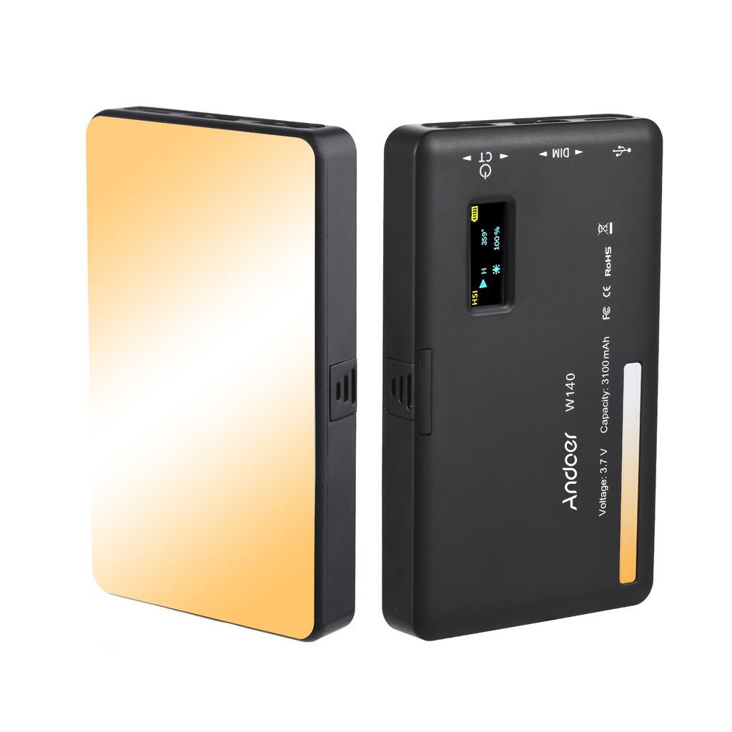 Andoer W140 Pocket LED Video Light Camera Fill Light 2500K-6500K Dimmbares Videokonferenzlicht fuer Online-Meetings Live-Streaming Vlog