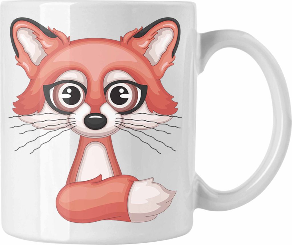Trendation - Fuchs Grafik Tasse Geschenk (Weiß)