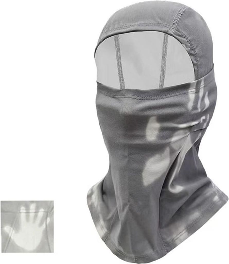 INF Thermisch Farbwechselnde Atmungsaktive Radmaske Sturmhaube für Damen Herren grau+weiß
